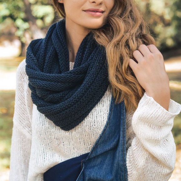 Classic Rib Knit Infinity Scarf - Picture 6 of 9